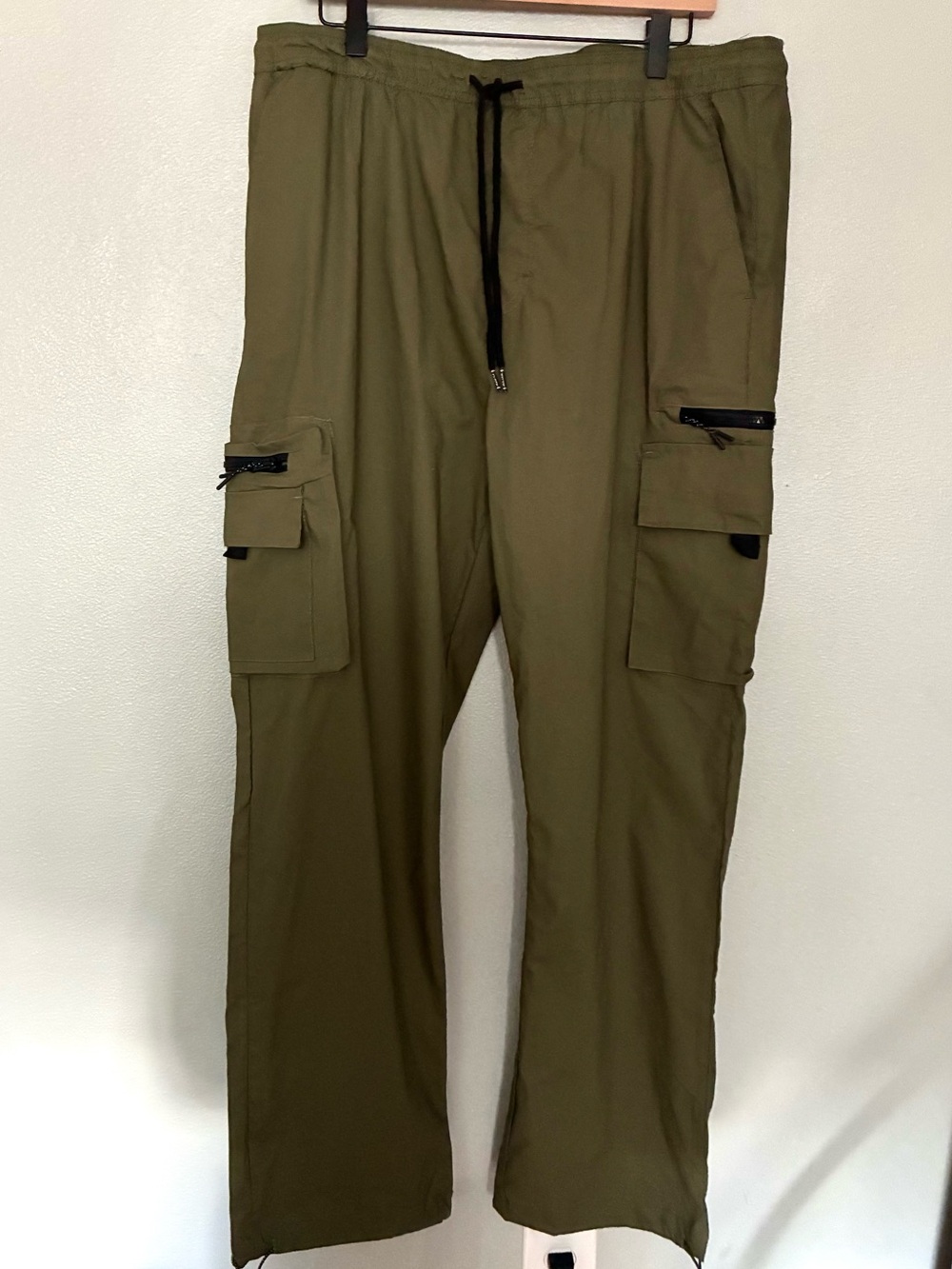 Brooklyn Cloth XL Olive Green Cargo Pants Elastic Waist Utility Jogger Pants